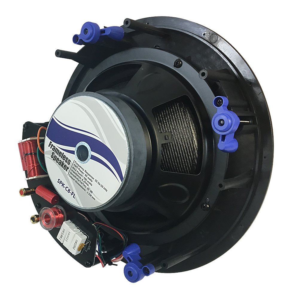 HF-C8FL: 8" 2-Way Frameless Ceiling Speaker, 160W Max (Pair)